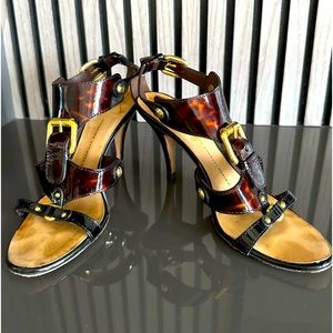 Giuseppe Zanotti Tortoise shell and Gold heel sexy 3 1/2 in heel